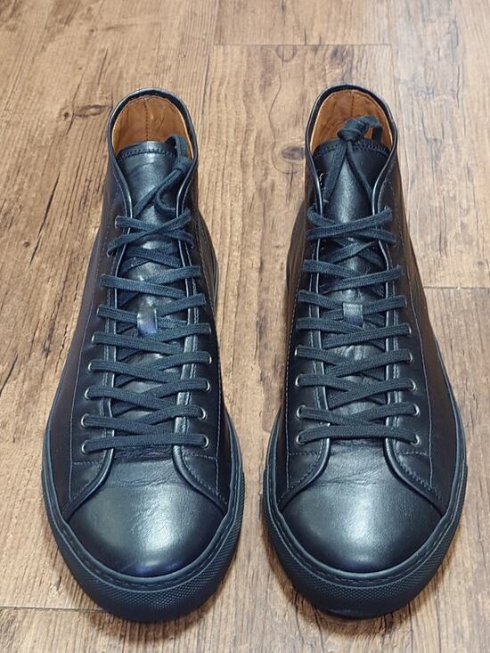 Gustin Other - Gustin High Top Sneakers Black Calfskin Leather Size 43 EU/10US Made In Italy